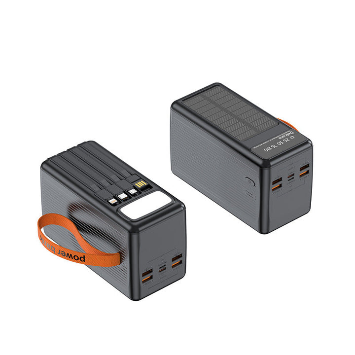 Solar Powerbank with Integrated Charging Cables and Digital Display Kalsten