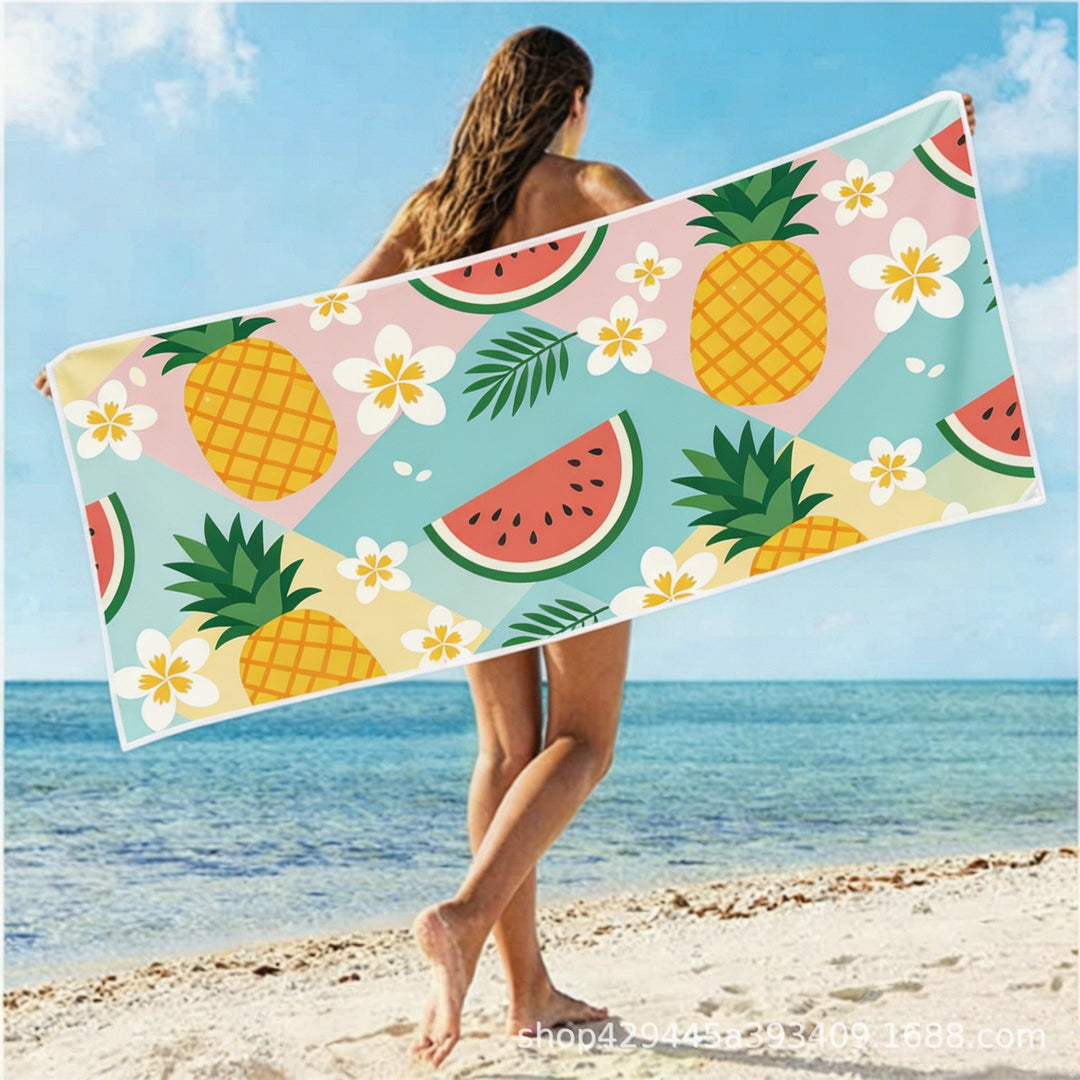 Women's large beach towel with colorful beach motif Kalsten