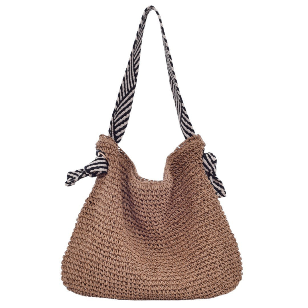 Handmade bucket bag with modern stripe pattern Kalsten