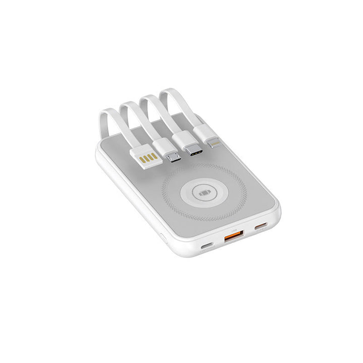 Portable charger with multidimensional charging cable system and wireless charging function Kalsten