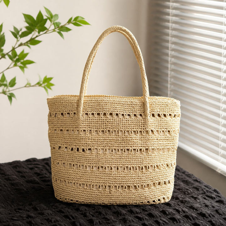 Handcrafted beach bag with open woven pattern Kalsten