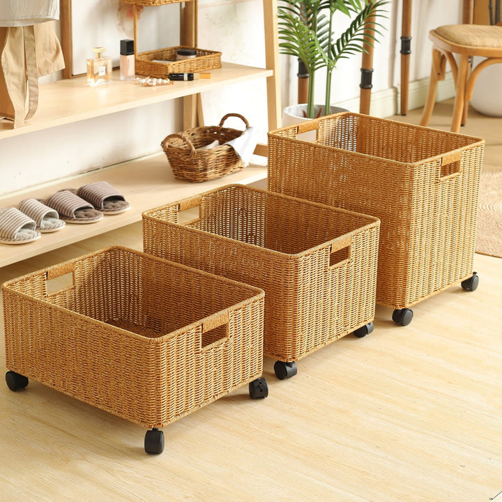 Rolling Woven Storage Basket Kalsten