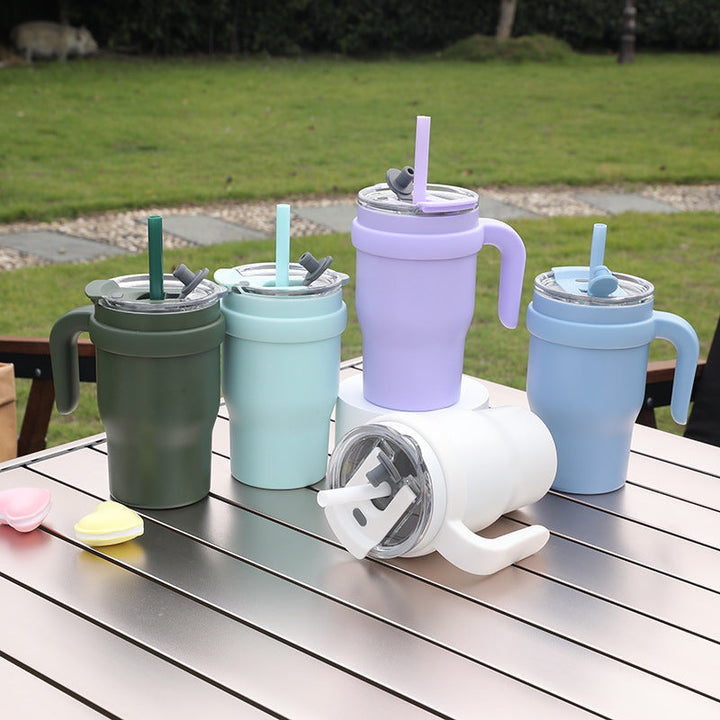Women's Insulated To-Go Cup with Ergonomic Handle and Flexible Straw Kalsten