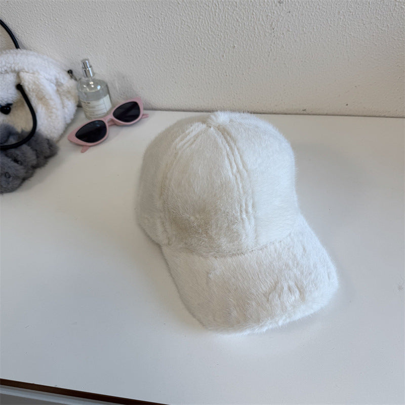 Unisex Plush Faux Fur Baseball Cap Kalsten