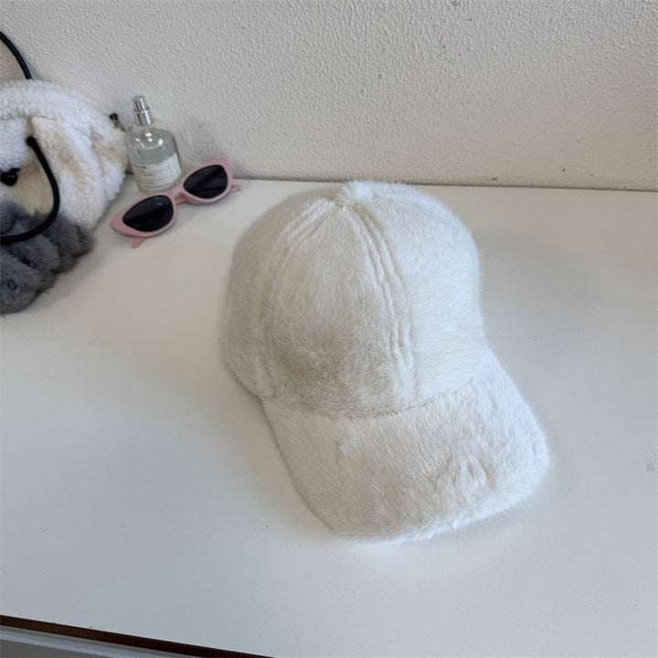 Unisex Plush Faux Fur Baseball Cap Kalsten