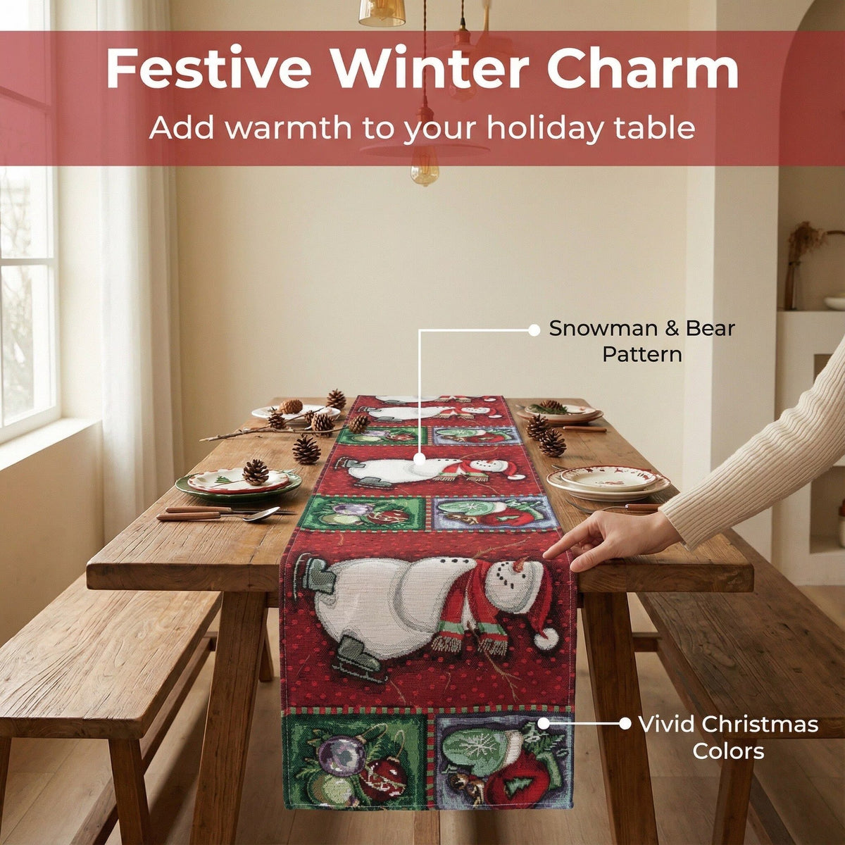 Decorative Holiday-Themed Table Runner