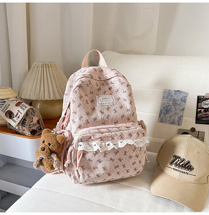 Cute Floral Print Mini School Backpack