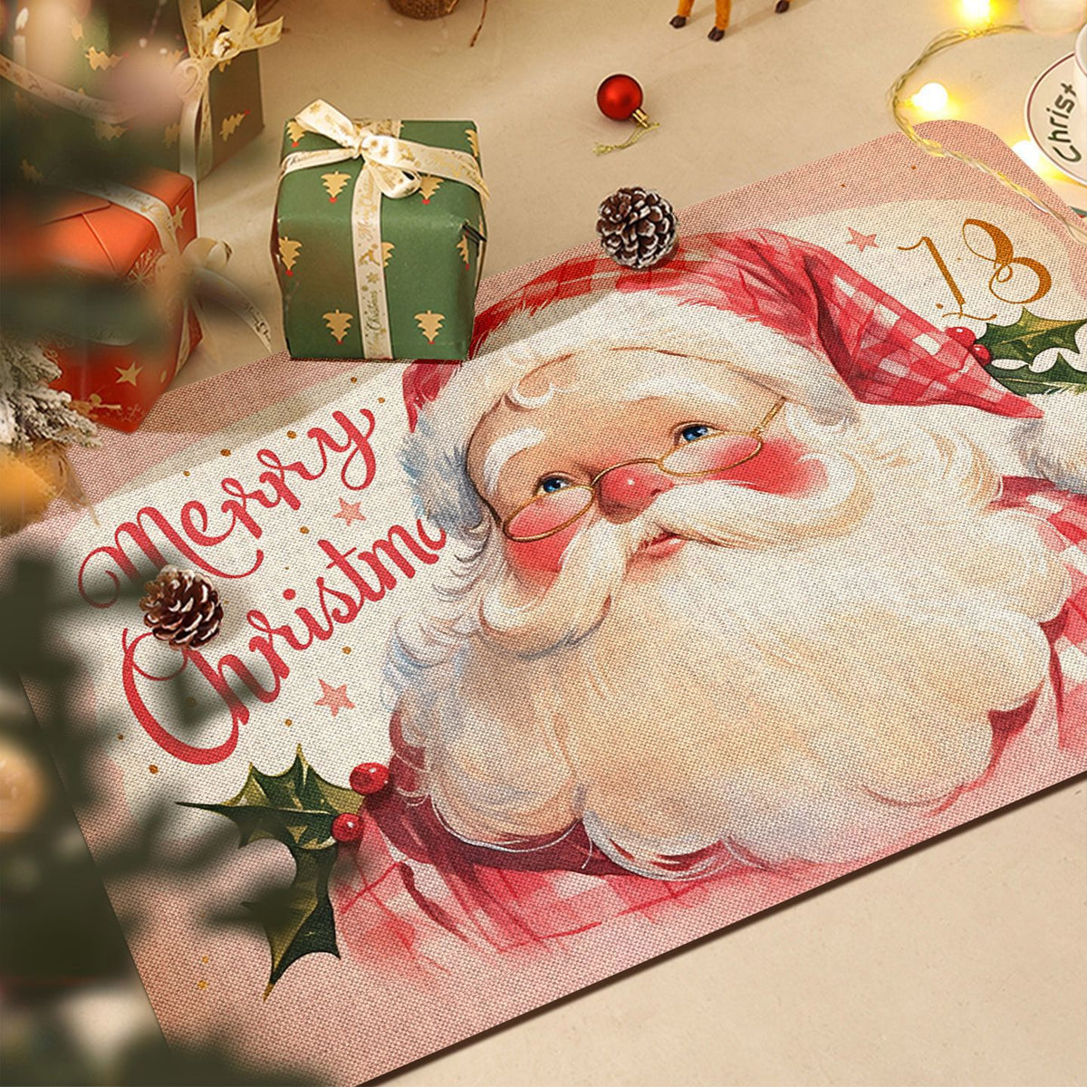 Festive Santa-Themed Decorative Mat Acalora