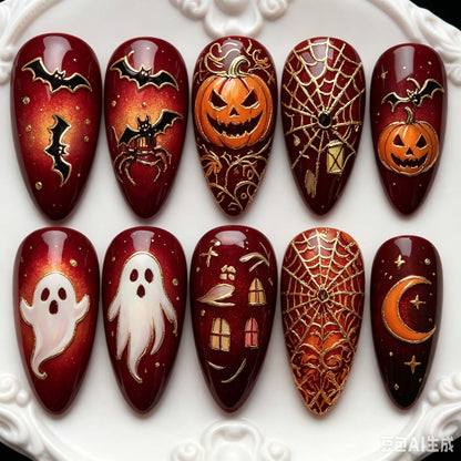 Halloween-Themed Decorative Press-On Nails Acalora
