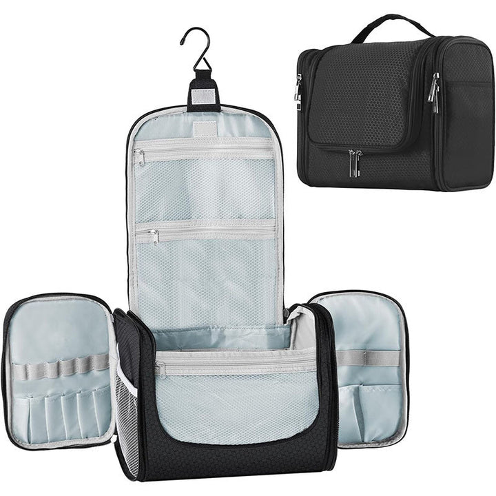 Cosmetic organizer with hooks and multiple compartments Kalsten
