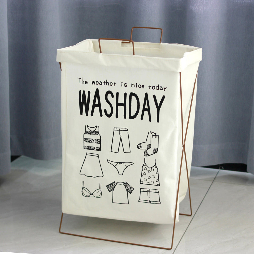 Decorative laundry basket with inspiring quotes Kalsten