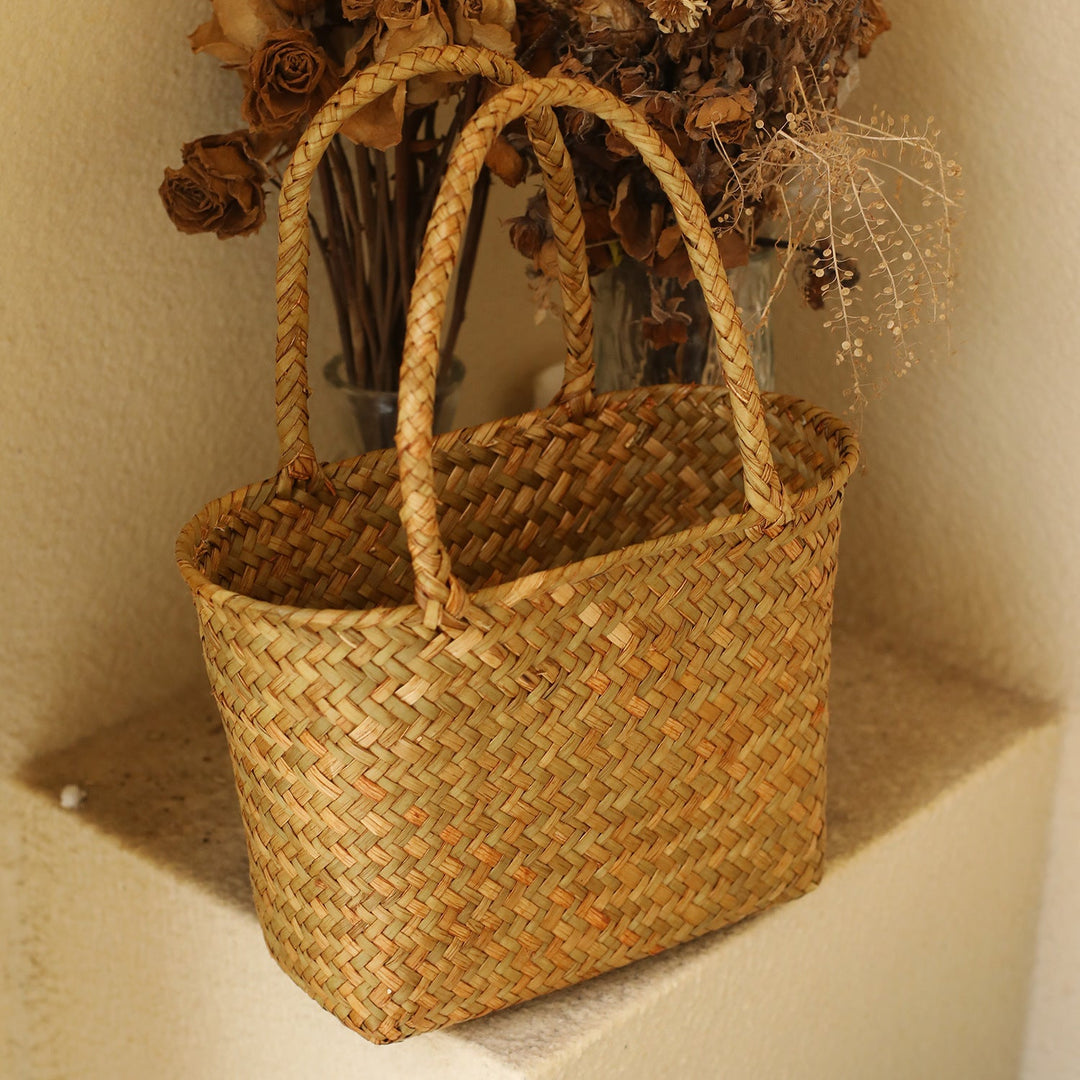 Unisex shopping bag made of braided natural material Kalsten