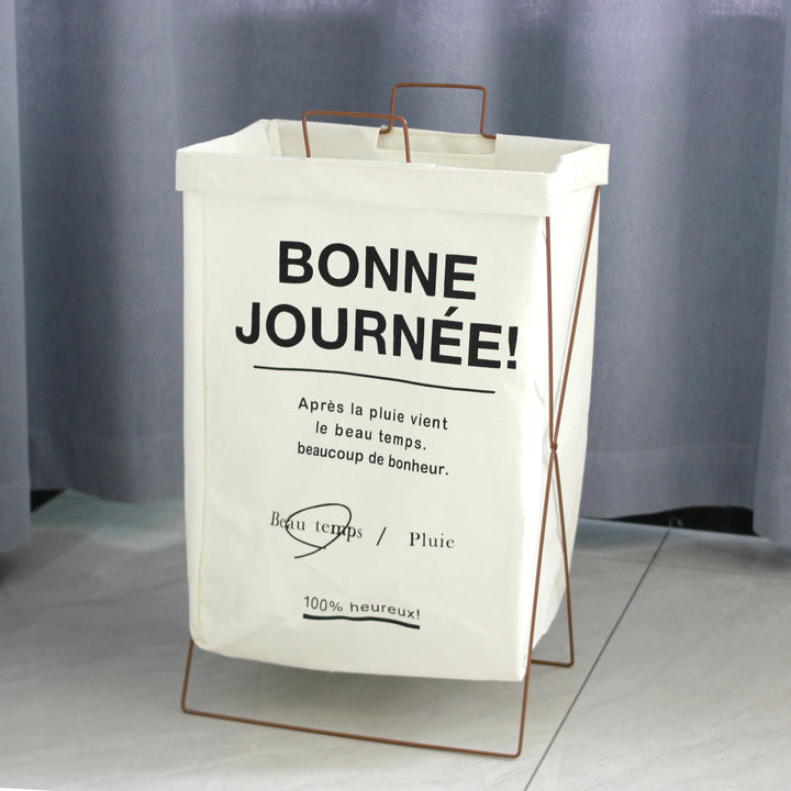 Decorative laundry basket with inspiring quotes Kalsten