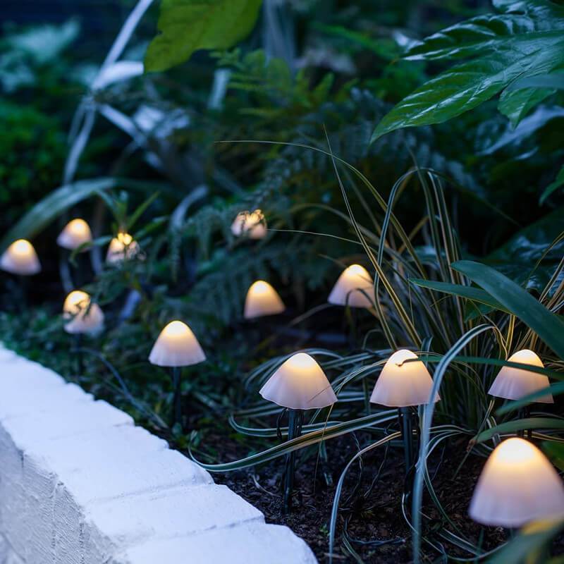 Contemporary Creative Plastic Solar LED Mushroom Lights String Lights For Outdoor Patio | Kalsten