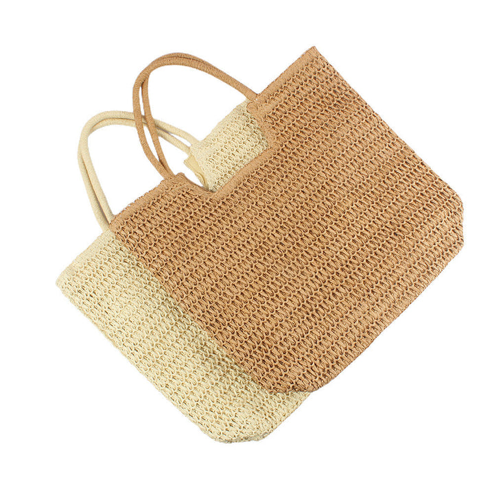 Handbag Made From Handwoven Natural Material With Large Carrying Handles Kalsten