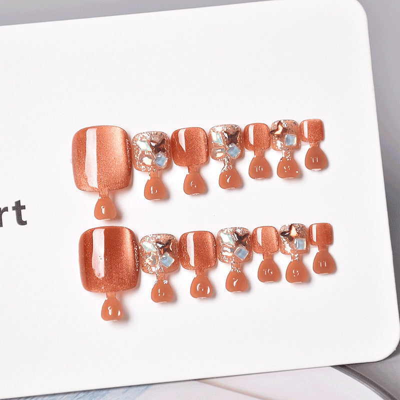 Decorative Press-On Pedicure Nail Set Kalsten