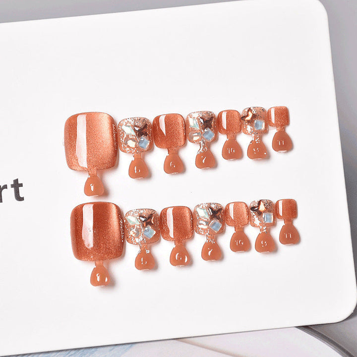Decorative Press-On Pedicure Nail Set Kalsten