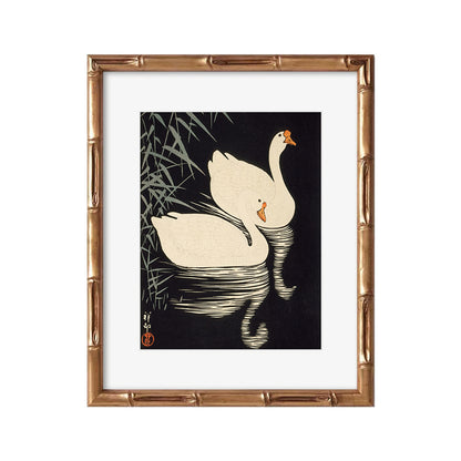 Framed Elegant Swans Artwork