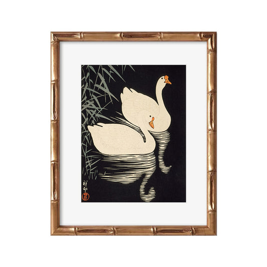 Framed Elegant Swans Artwork