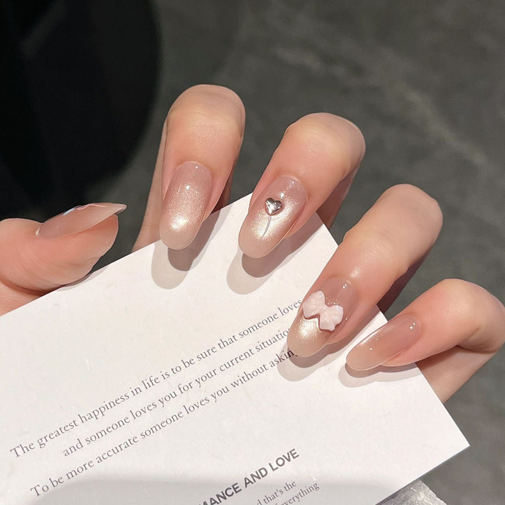 Artistic Gem-Accented Press-On Nail Extensions Kalsten