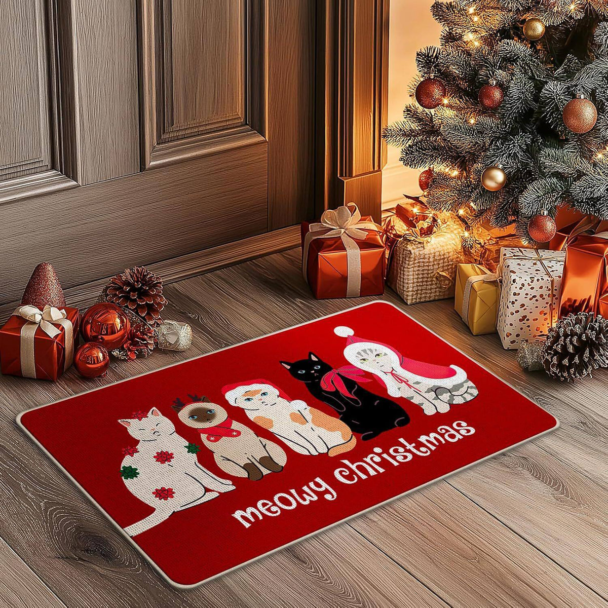 Festive Holiday-Themed Welcome Mat Acalora