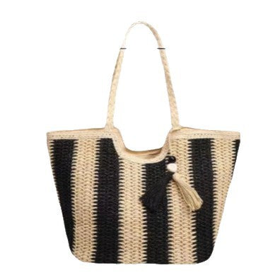 Beach bag with cheerful stripes and tassel details Kalsten