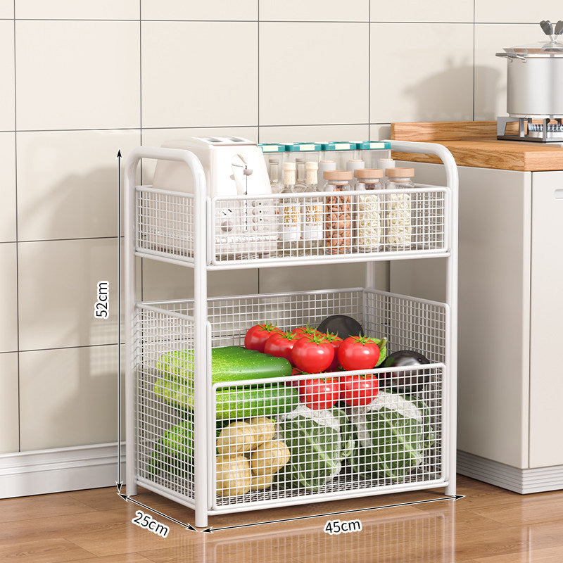 Rolling Kitchen Storage Organizer with Adjustable Mesh Baskets Kalsten