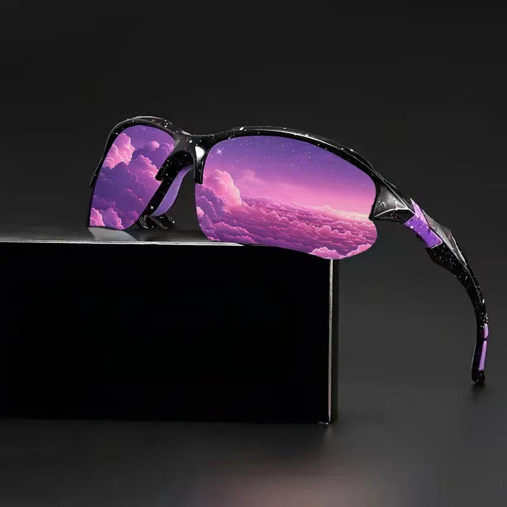 Unisex nan sporty performance sunglasses with semi-rim polarized UV protection anti-slip nose pads Kalsten