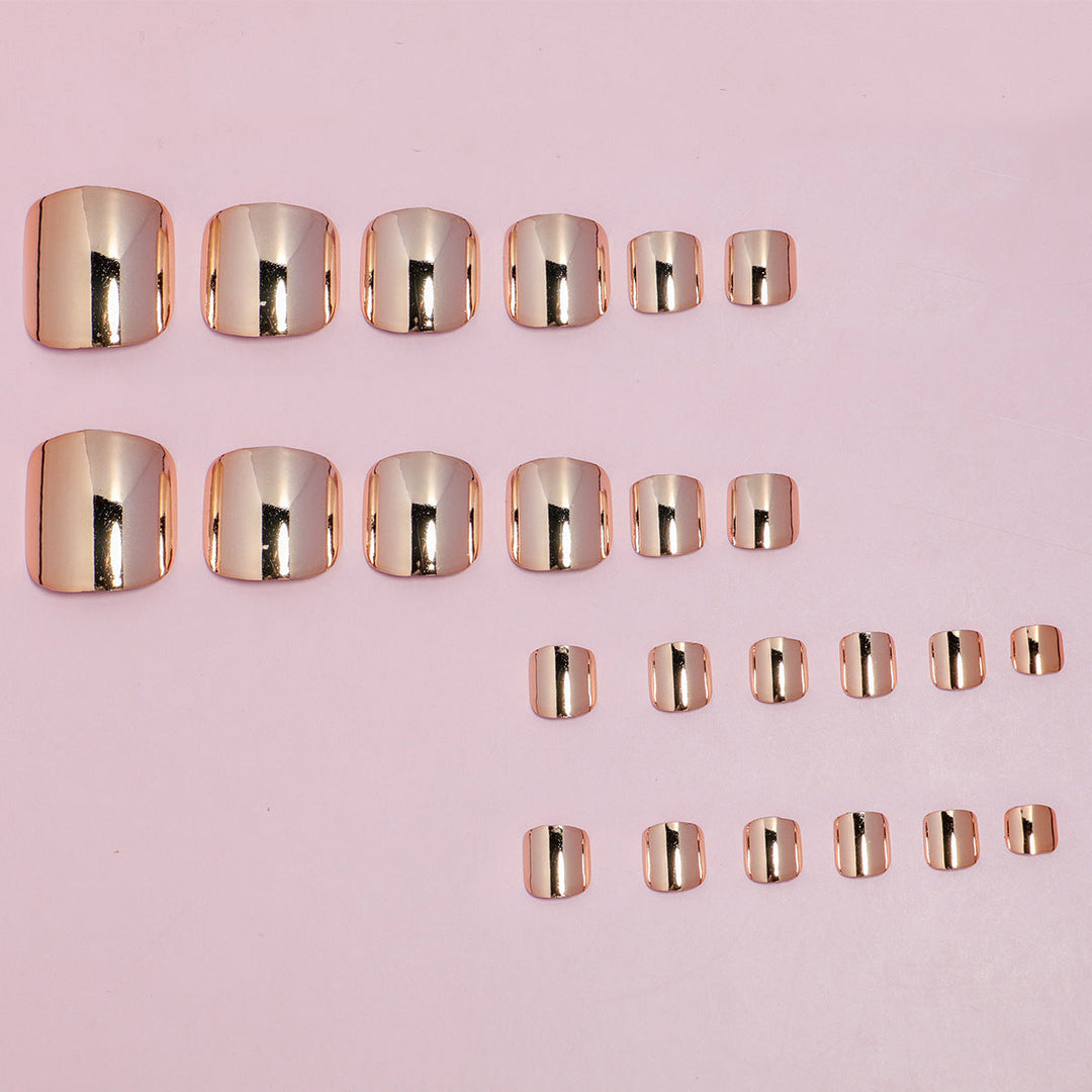 Metallic Press-On Toenail Set Kalsten