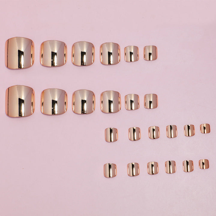 Metallic Press-On Toenail Set Kalsten