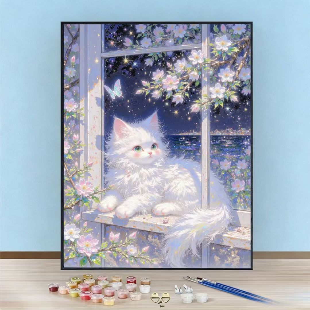 DIY Cat-Themed Paint by Numbers Art Kit Kalsten
