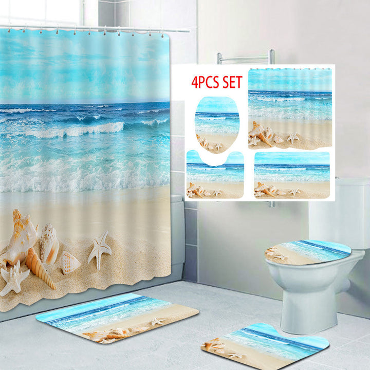 Beach-Themed Shower Curtain Kalsten
