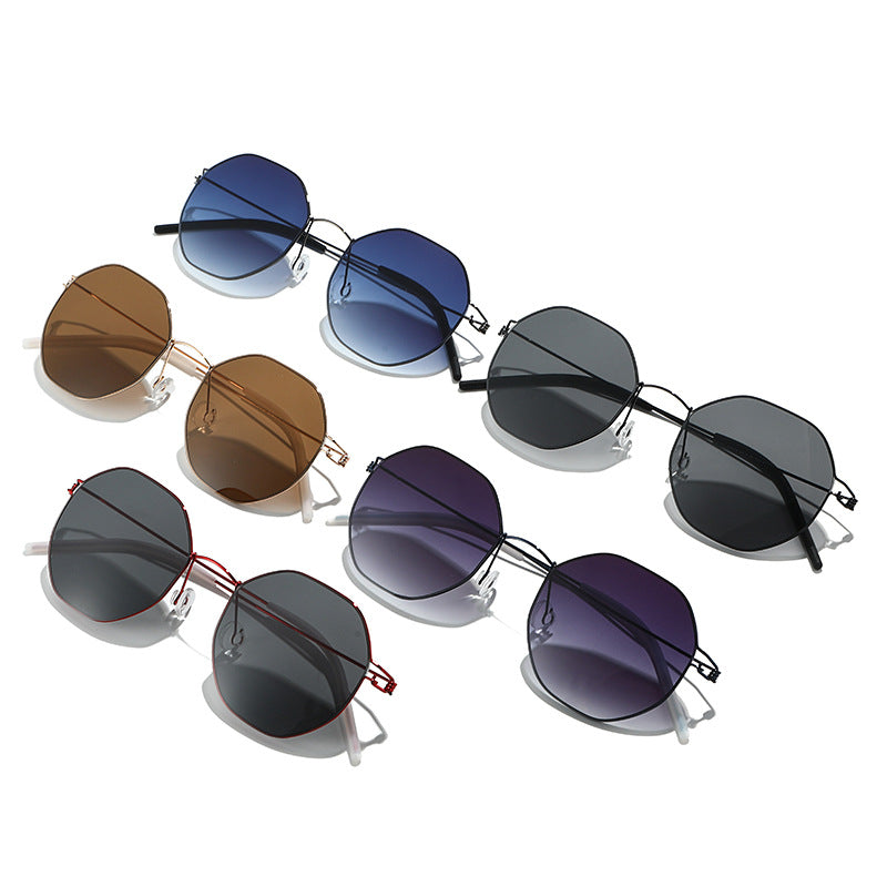 Women's geometric sunglasses with high-quality metal frame and mirrored lenses Kalsten