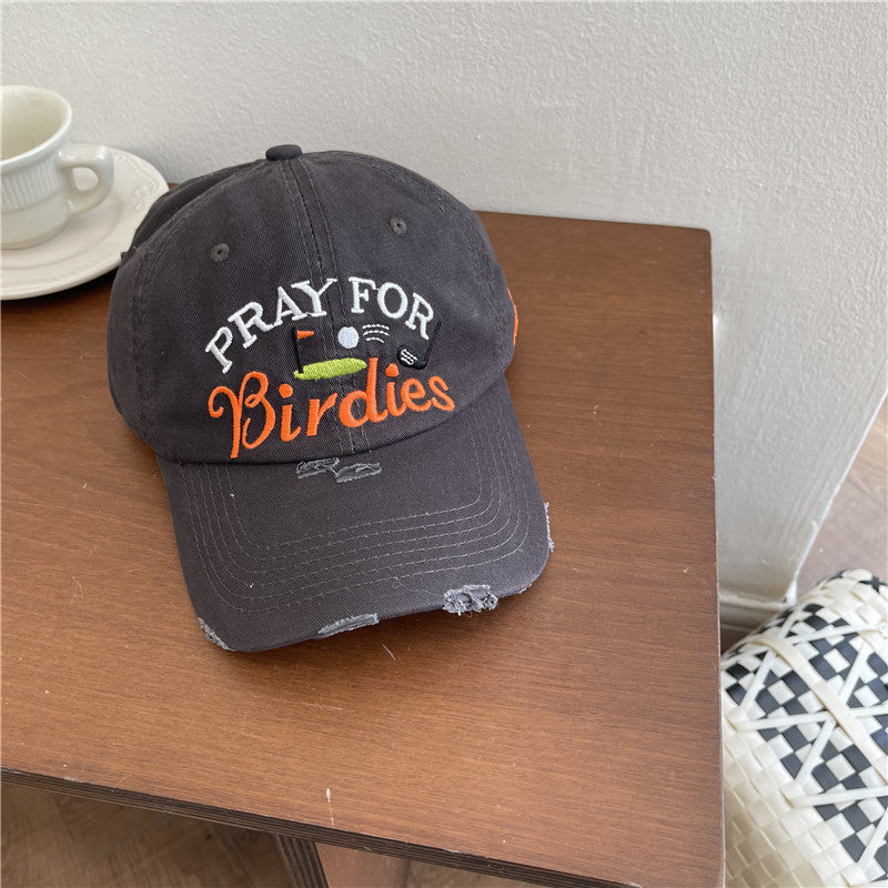 Women's Casual Distressed Embroidered Baseball Cap Kalsten