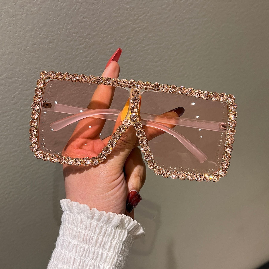 Women's Oversized Sunglasses with Sparkling Rhinestone Frame Kalsten