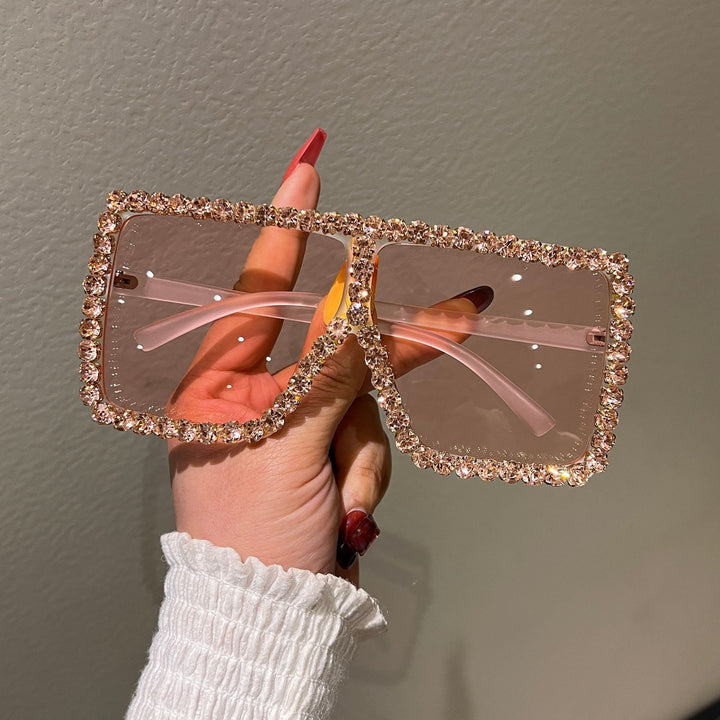 Women's Oversized Sunglasses with Sparkling Rhinestone Frame Kalsten