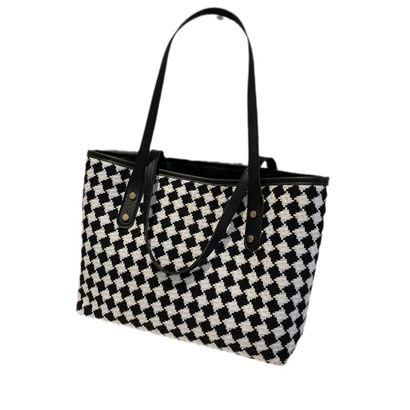 Woven Pattern Beach Tote Bag Acalora