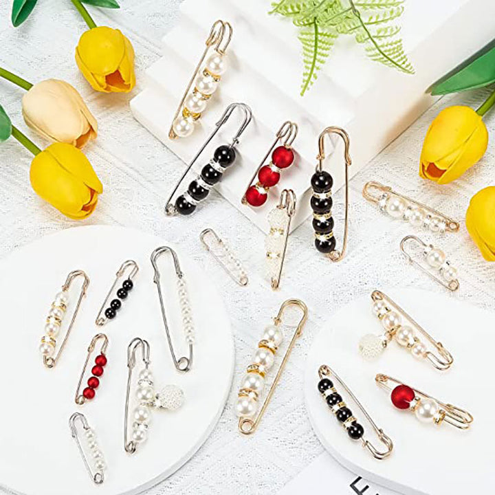 Decorative Pearl Beaded Safety Pins Kalsten