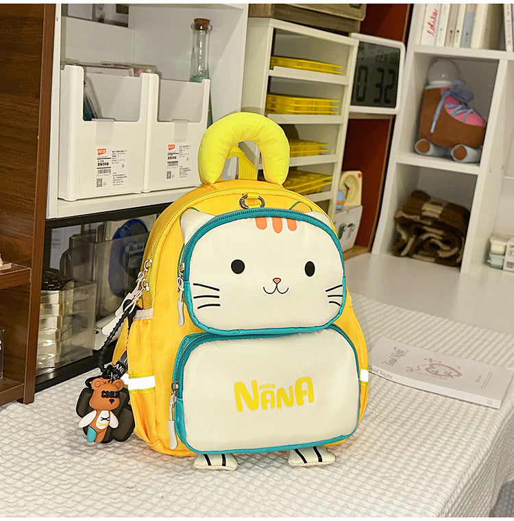 Cute Cat-Themed School Backpack Set