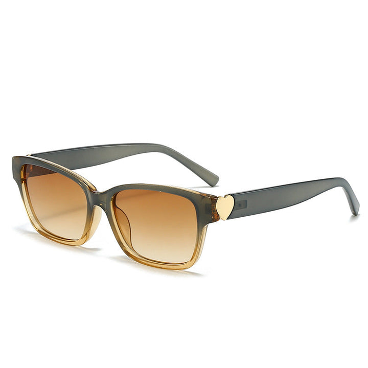 Women's fashionable square sunglasses with heart accents Kalsten