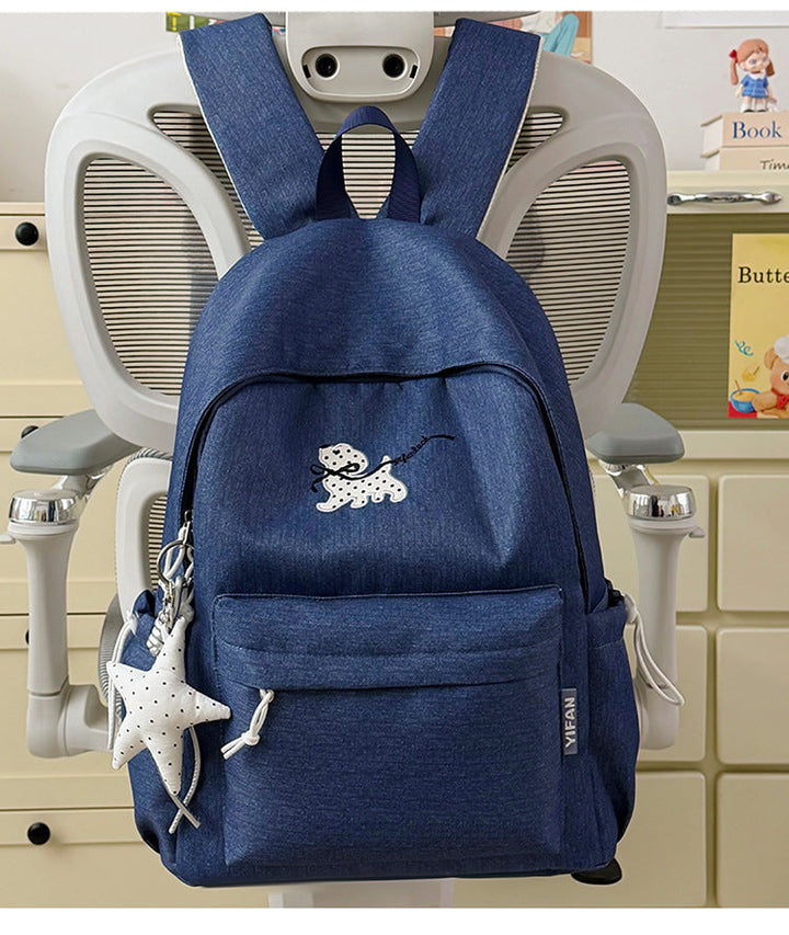 Embroidered Casual School Backpack