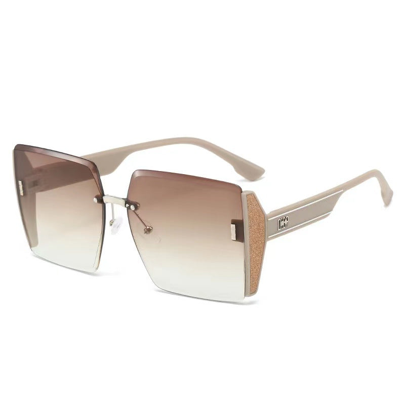 Ladies extravagant square sunglasses frame with glittering accents Kalsten
