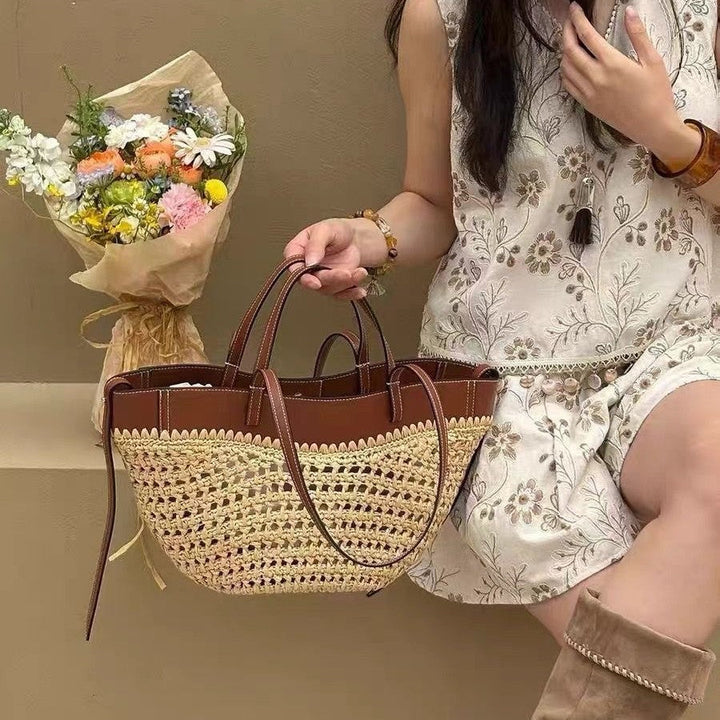 Braided handbag with elegant leather trim Kalsten