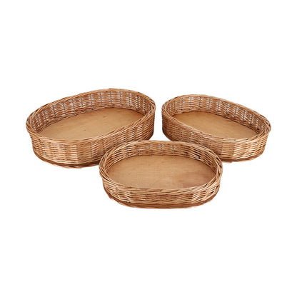 Rustic Oval Woven Storage Baskets Acalora