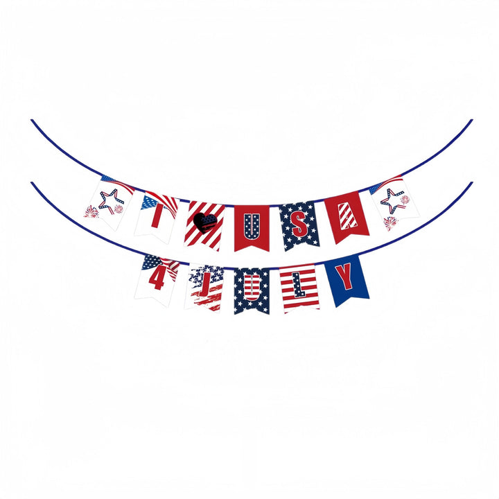 Unisex nan multiple cupcake topper set with patriotic USA motifs made of double-sided printed cardboard and wooden skewers Kalsten