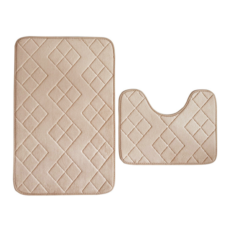 Luxurious Quilted Memory Foam Bath Mat Set Kalsten