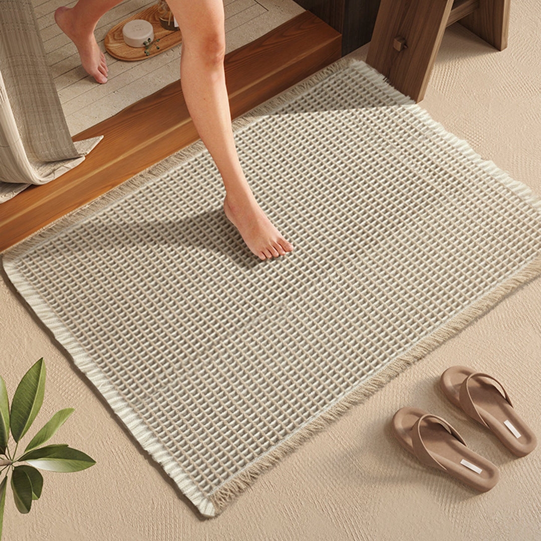 Woven Textured Bathroom Rug