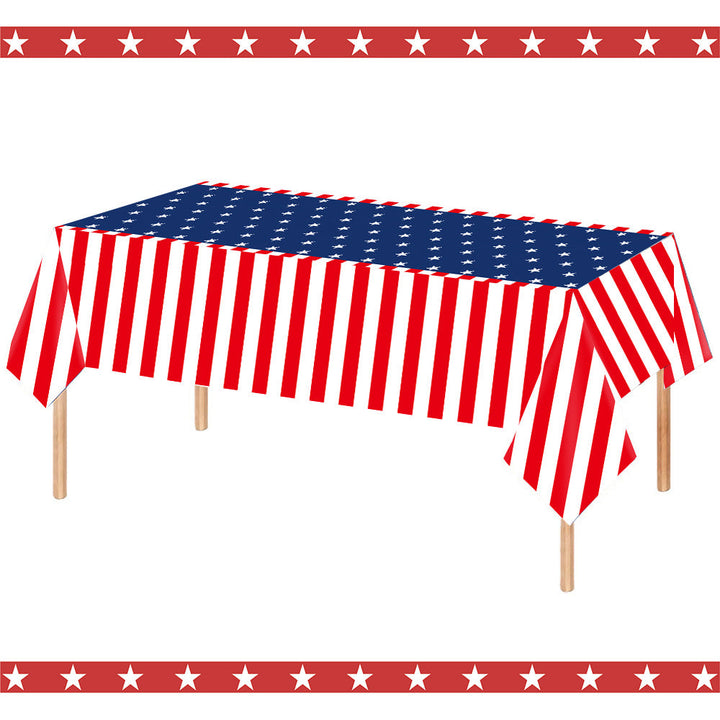 Unisex nan waterproof polyester tablecloth in vintage star stripe design Kalsten