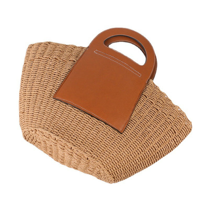 Handbag Made of High-Quality Raffia with Elegant Leather Accents Kalsten