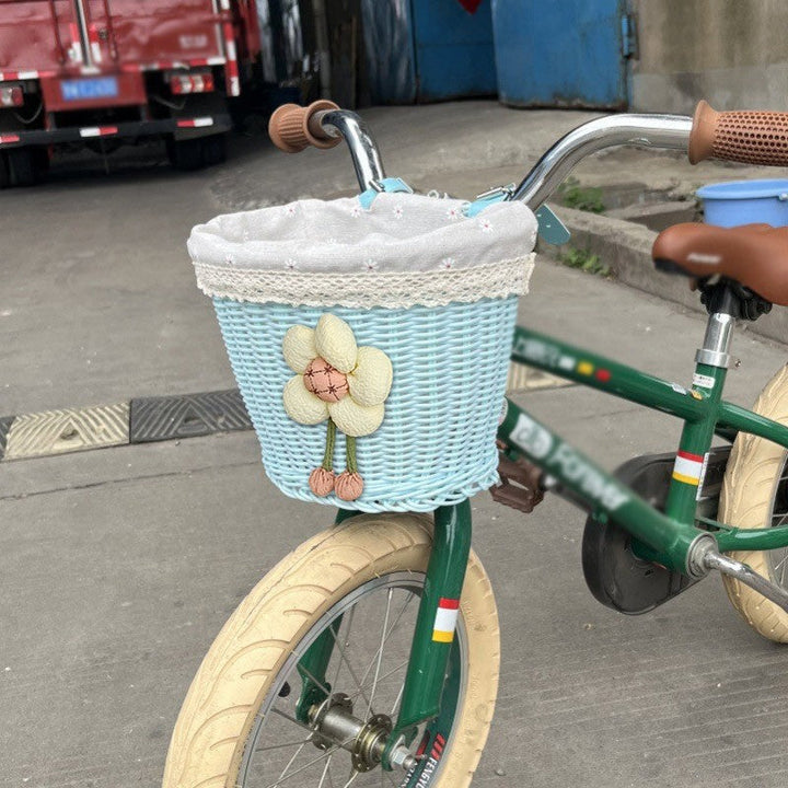 Floral-Embellished Bicycle Basket Kalsten